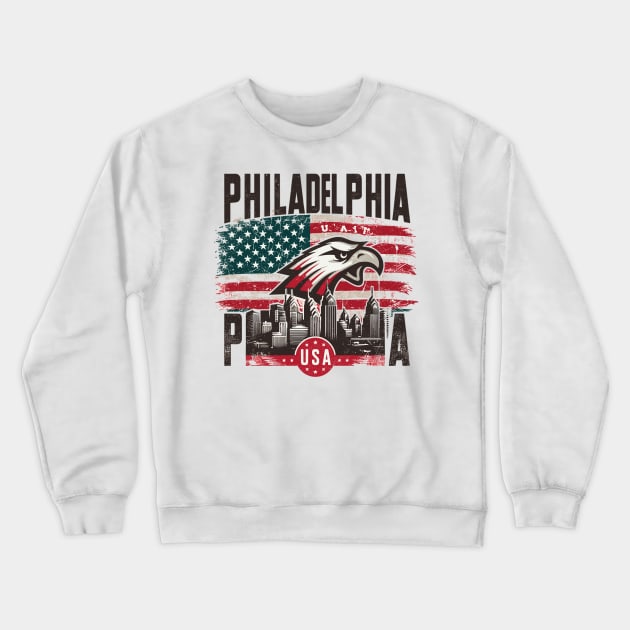 Philadelphia City Crewneck Sweatshirt by Vehicles-Art